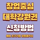한라특허법인 | 강원 창업중심대학 정부지원 신청방법 (예비 초기 기업)