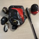 야구장비 세트(글러브, 방망이, 가방 , 수비장갑 , 암가드 , 헬멧) 이미지