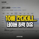 "10배 오른다고 했는데?" 네이버 주가, 하루 만에 10% 하락한 이유