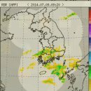 9시 20분 기준 태풍 관련 비 레이다영상 이미지