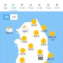 11월 22일 수요일 날씨 이미지