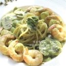 바질 새우 크림파스타 만들기 바질페스토 크림 스파게티 만드는 법 요리 이미지