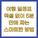 AI활용 스마트 해외여행(기본편) | 여행 일정표 엑셀 없이 5분 만에 짜는 스마트한 방법