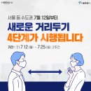 코로나 사회적 거리두기 3단계, 4단계 방역수칙 이미지