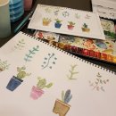 우리 동네 수채화 이미지