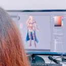 수채화와 디지털드로잉 이미지