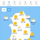 11월 1일 월요일 날씨 이미지