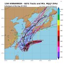 11호 태풍 힌남노 예상 경로 / 새로운 열대 저압부 발생 이미지