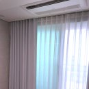 신월동커튼 에스케이이팰리스 거실 화이트암막과 쉬폰