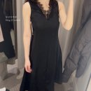 (주)더펫플레이스 | H&amp;M 페플럼 가디건 니트 &amp; 레이스 레이어드 벨티드 원피스 착샷 후기 | 여자 봄 데이트 코디