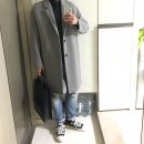 시스템옴므 (SYSTEM HOMME) 라이트그레이 오버핏 캐시미어 싱글코트 (일명 이종석 코트)