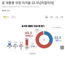 윤 대통령 국정 지지율 32.5%[리얼미터] 이미지