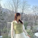 무브 유 | [봄 코디 추천] 웬유무브 실버 로고 꽈배기 니트 조끼 라이트 그린 솔직 후기💚