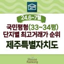 동홍동 아이진  3차아파트 | 2024-06 ~ 07 제주특별자치도 전체 국민평형(84㎡ 33~34평) 순위 - 집순위 HouseRanking