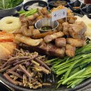 마돈삼겹살목살항정살껍데기모듬한판광양 | 중마동 신상 고깃집 마돈삼겹살 광양본점, 다 구워져 나오는 모듬 한판