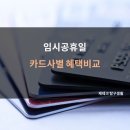 임시공휴일 카드사별 혜댁비교 이미지