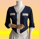 <b>안나</b><b>앤</b><b>모드</b> linen 버튼 배색 가디건 7color free size