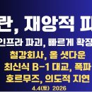 이란, 재앙적 파멸/철강회사 셧다운/최신식 B1-대교 폭파/인프라 파괴,광범위한 범위로 확대/호르무즈 개방,의도적...4/4 공병호TV 이미지