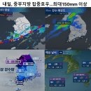 내일, 중부 지방 집중 호우 ~~~ 최대 150mm 이상 이미지
