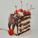 수채화 케이크 이미지