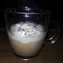 Coffee with cold milk and whipped cream 이미지