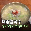 일산 정발산 맛집 대종칼국수 내돈내산 혼밥 후기, 기본은 하는 맛?