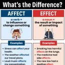 "Affect"와 "effect"의 차이점 이미지