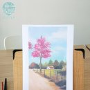 풍경을 담은 아크릴화 이미지