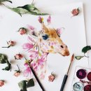 동물과 꽃을 함께 그리는 작가 이미지