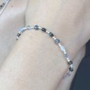 침수정 | 실버 925 블랙 루틸 쿼츠 침수정 천연석 2mm 은볼 팔찌