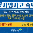 [9/2, 경주] 톤백과 원료호퍼 상부에 머리 끼임 이미지