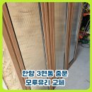 달안동-3 | 안양 비산동 3연동 중문 유리 교체, 모루유리로 디자인만 바꾼 시공