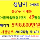 성남아파트경매 분당구아파트 아름마을태영3단지 49평형 성남시 분당구 이매동 아름3단지태영아파트 2019타경51401 매송초등교 인근 리치드림 이미지