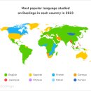 세계인들이 듀오링고에서 가장 많이 배우는 언어 순위 이미지