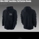 나이키 NSW 버튼후드 블랙 후드집업 후드자켓 NIKE NSW Touchline Full Button Hood 394751 010 이미지