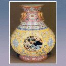 중국골동품 분채 투심병 파우더 펀칭 하트비트의 이미지, 사이즈, 연대, 특징, 문양, 그릇 모양 이미지