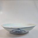 능화 | 대구골동품 조선후기 청화백자 능화창 복(福)자문 대진(大進)명 접시