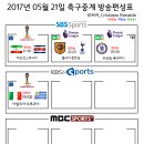2017년 5월 21일 (일요일) 축구중계 방송편성표[수정완료] 이미지