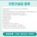 전문건설면허의 종류 및 등록기준 파악 하기 !! 이미지