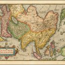 1601년 1609년 아시아지도 비교 이미지