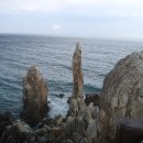 동해 추암역과 촛대바위 바다 이미지