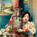 정만타 (1888-1961) "꽃을 집는 소녀"의 달표 원고 郑曼陀 “执花少女”月份牌原稿 이미지