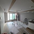 율량금호어울림센트로아파트경로당 | 청주 율량금호어울림센트로 무몰딩직각우물천장 cct디밍T5 우물간접등 실링팬 간접조명 시공