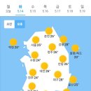 오늘의 날씨 🌞☔️☃️, 2024년 5월 14일 화요일 이미지