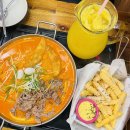 청년다방 차돌로제떡볶이 세트, 버터갈릭감자튀김, 한라봉에이드 솔직후기