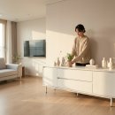 환경을 생각하는 정리수납 | 거실장 1800 오픈형 vs 도어형 비교, 수납 선택 기준 정리