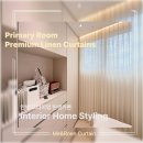 더샵오포센트럴포레 | [미앤데코] 광주커튼 고산동커튼 더샵오포센트럴포레 안방 수입 린넨 리드밴드커튼 시공후기!