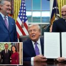 트럼프 대통령이 캘리포니아의 AI 규제를 무력화하는 행정명령에 서명하자 IT 업계 거물들이 환호하고 있다. 이미지