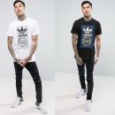 [유럽판] 아디다스 로고 프린트 남자 맨투맨 크루넥 반팔 티셔츠 화이트(2색상) 이미지