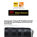[신상정보] 탐론 신형 G2버젼 공식발표 Tamron 10-24mm F/3.5-4.5 와 70-200mm F/2.8 니콘 F 마운트용 렌즈 이미지